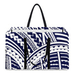 Blue Maori Polynesian Tattoo Print Utility Tote Bag
