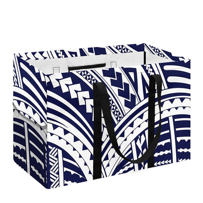 Blue Maori Polynesian Tattoo Print Utility Tote Bag