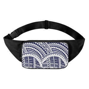 Blue Maori Polynesian Tattoo Print Waist Bag