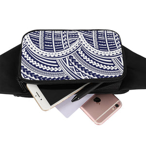 Blue Maori Polynesian Tattoo Print Waist Bag