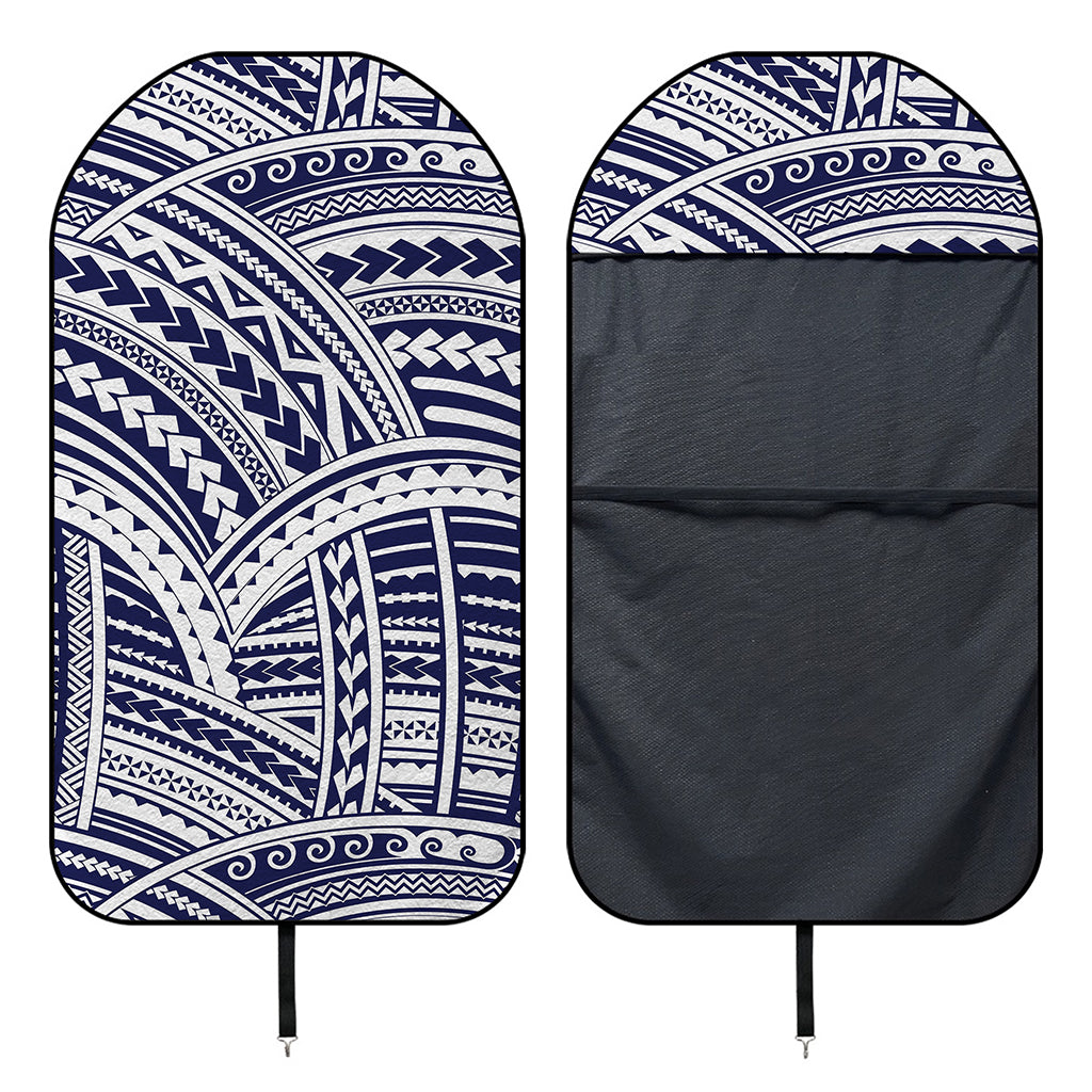 Blue Maori Polynesian Tattoo Print Waterproof Car Seat Cover