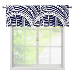 Blue Maori Polynesian Tattoo Print Window Valance
