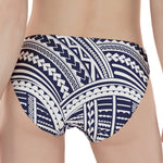 Blue Maori Polynesian Tattoo Print Women's Panties