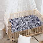 Blue Maori Polynesian Tribal Print Baby Crib Sheet