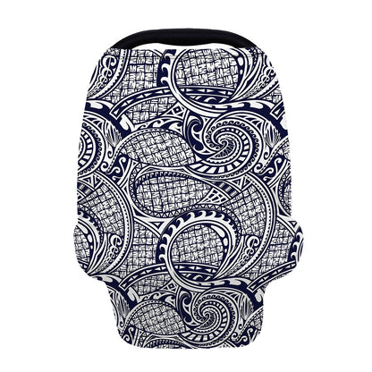 Blue Maori Polynesian Tribal Print Baby Seat Cover