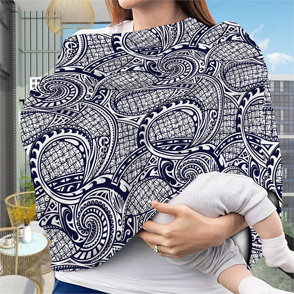 Blue Maori Polynesian Tribal Print Baby Seat Cover