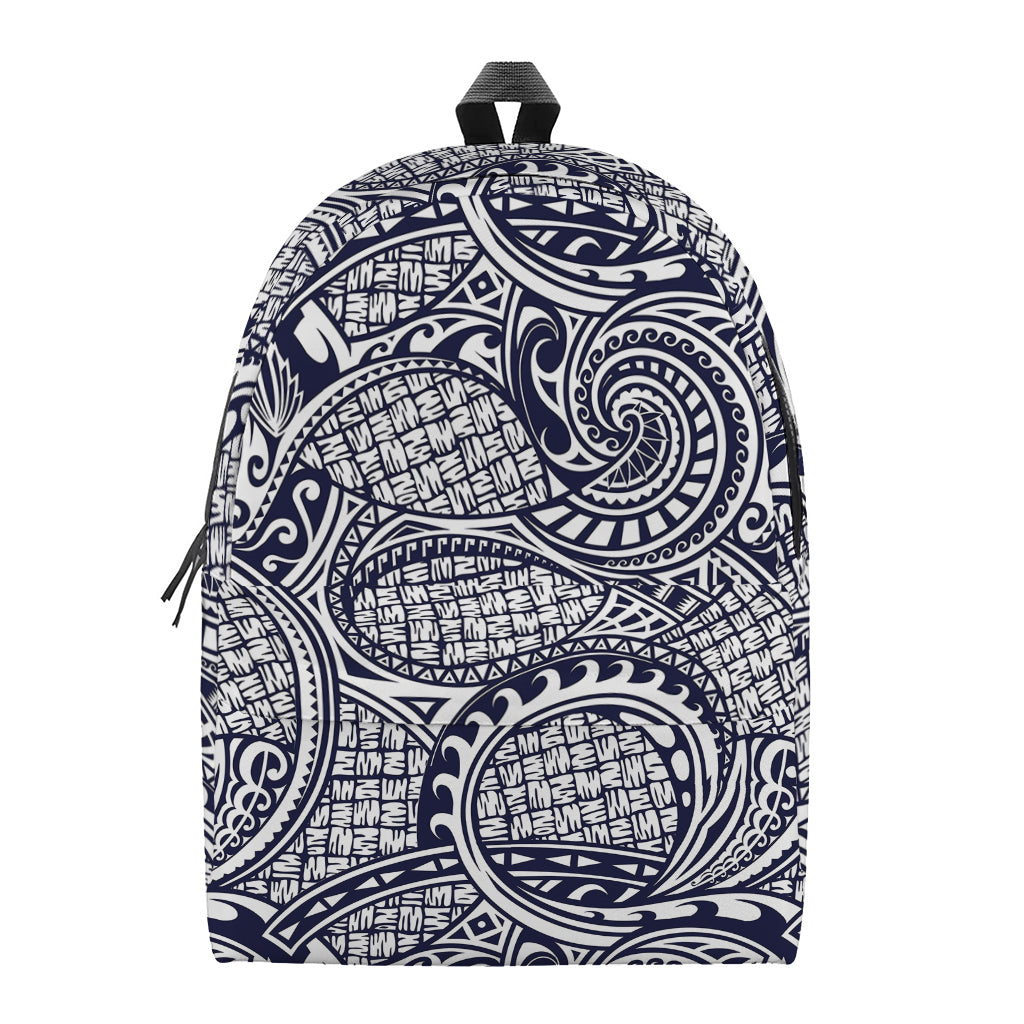 Blue Maori Polynesian Tribal Print Backpack