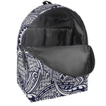 Blue Maori Polynesian Tribal Print Backpack