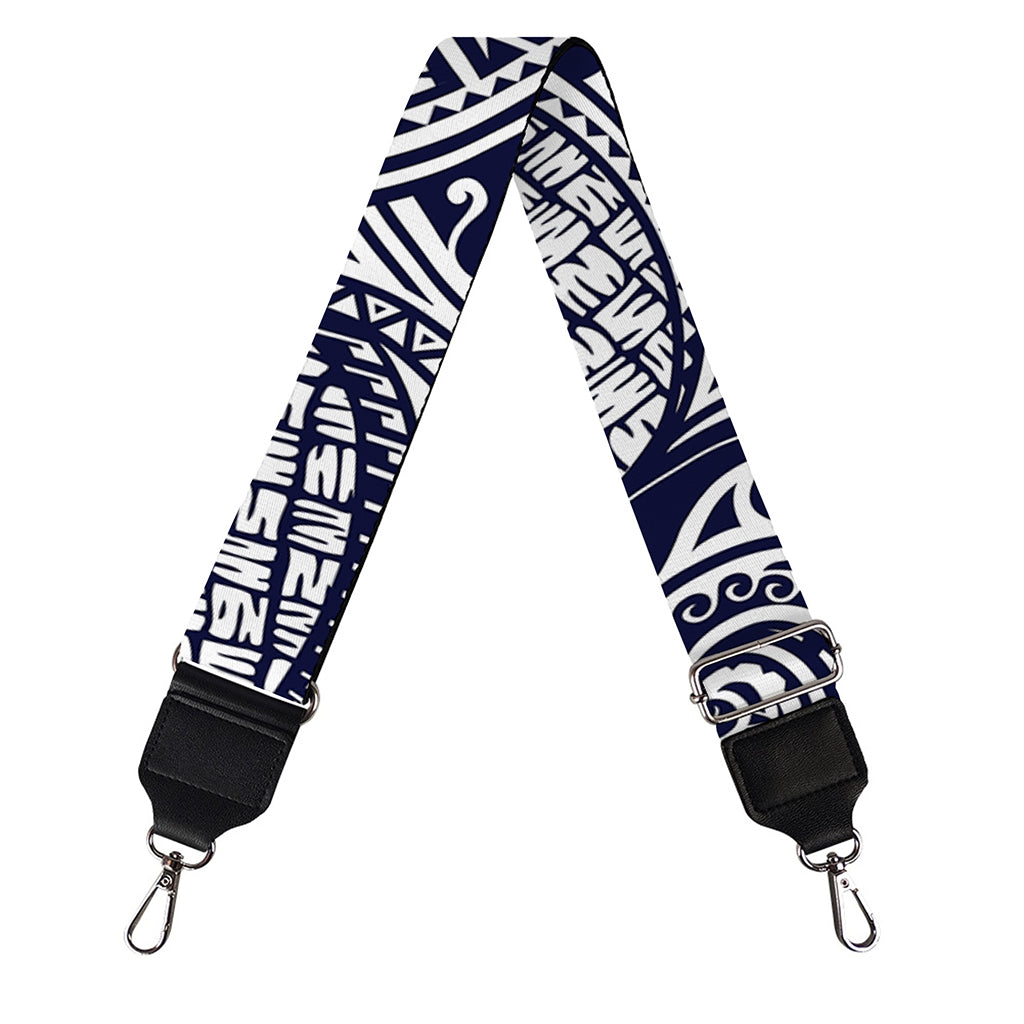 Blue Maori Polynesian Tribal Print Bag Strap