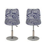 Blue Maori Polynesian Tribal Print Bar Stool Covers