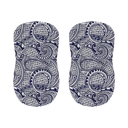 Blue Maori Polynesian Tribal Print Bar Stool Covers