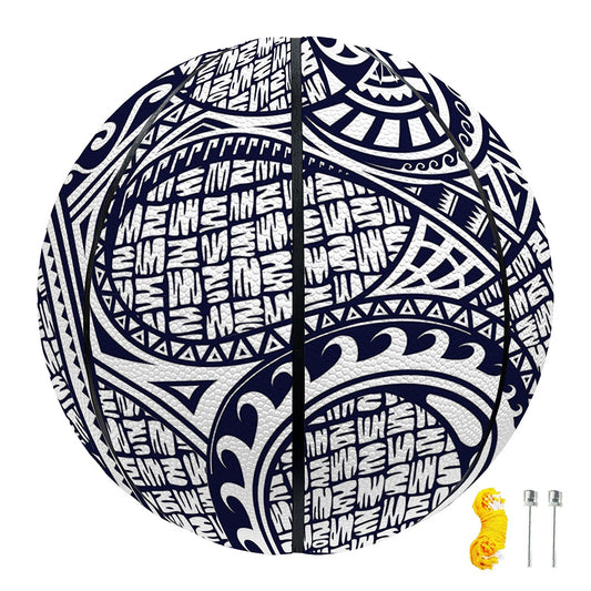 Blue Maori Polynesian Tribal Print Basketball