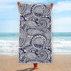 Blue Maori Polynesian Tribal Print Beach Towel