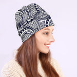 Blue Maori Polynesian Tribal Print Beanie