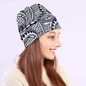 Blue Maori Polynesian Tribal Print Beanie