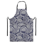 Blue Maori Polynesian Tribal Print Bib Apron With Pocket