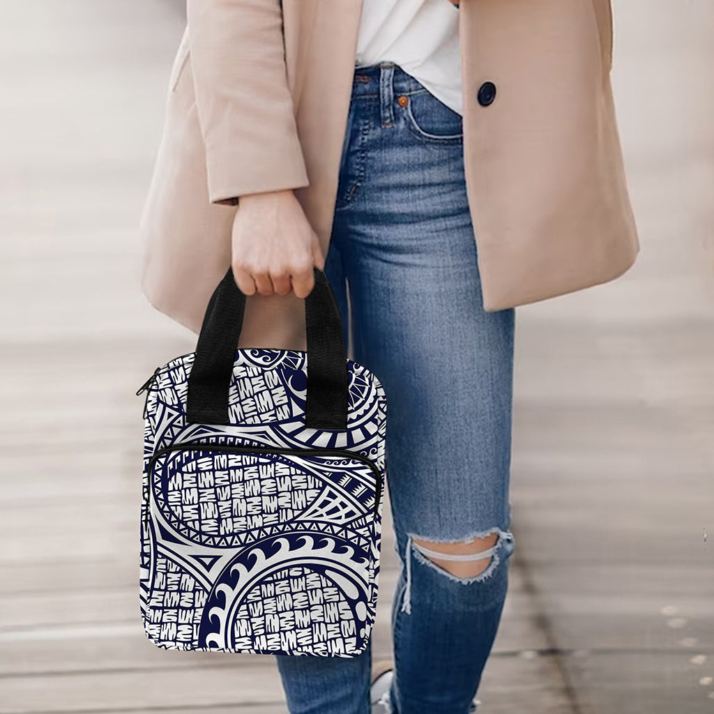 Blue Maori Polynesian Tribal Print Bible Tote Bag
