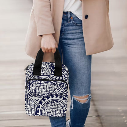 Blue Maori Polynesian Tribal Print Bible Tote Bag