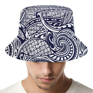 Blue Maori Polynesian Tribal Print Bucket Hat