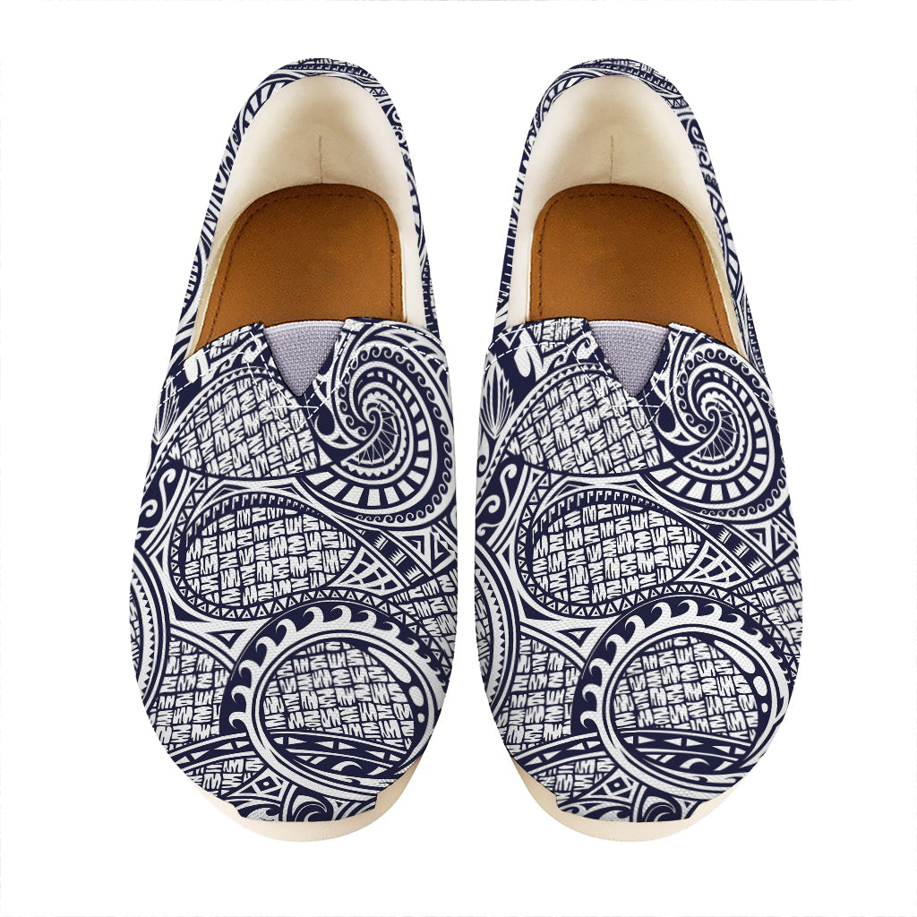 Blue Maori Polynesian Tribal Print Casual Shoes