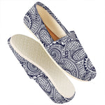 Blue Maori Polynesian Tribal Print Casual Shoes