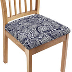 Blue Maori Polynesian Tribal Print Chair Cushion Cover