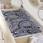 Blue Maori Polynesian Tribal Print Changing Pad Cover