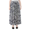 Blue Maori Polynesian Tribal Print Chiffon Maxi Skirt