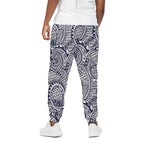 Blue Maori Polynesian Tribal Print Cotton Pants