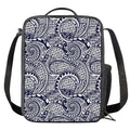 Blue Maori Polynesian Tribal Print Crossbody Lunch Bag