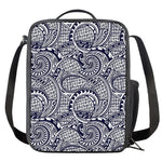 Blue Maori Polynesian Tribal Print Crossbody Lunch Bag