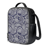 Blue Maori Polynesian Tribal Print Crossbody Lunch Bag