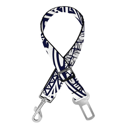 Blue Maori Polynesian Tribal Print Dog Seat Belt