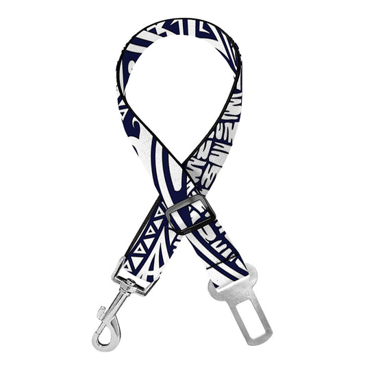 Blue Maori Polynesian Tribal Print Dog Seat Belt