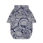 Blue Maori Polynesian Tribal Print Dog Zip Up Hoodie