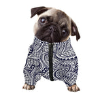 Blue Maori Polynesian Tribal Print Dog Zip Up Jacket