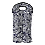 Blue Maori Polynesian Tribal Print Double Neoprene Wine Tote