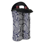 Blue Maori Polynesian Tribal Print Double Neoprene Wine Tote