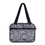 Blue Maori Polynesian Tribal Print Double Strap Bible Bag