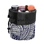 Blue Maori Polynesian Tribal Print Drawstring Makeup Bag