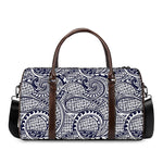 Blue Maori Polynesian Tribal Print Duffle Bag