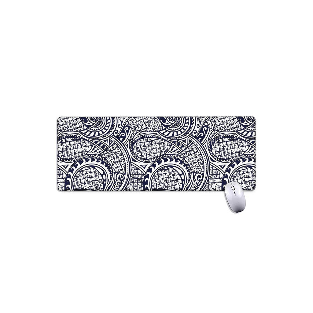 Blue Maori Polynesian Tribal Print Extended Mouse Pad