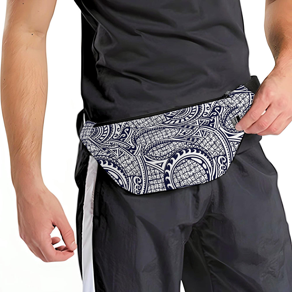 Blue Maori Polynesian Tribal Print Fanny Pack
