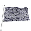 Blue Maori Polynesian Tribal Print Flag