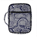 Blue Maori Polynesian Tribal Print Front Pocket Bible Bag