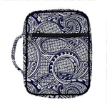 Blue Maori Polynesian Tribal Print Front Pocket Bible Bag