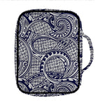 Blue Maori Polynesian Tribal Print Front Pocket Bible Bag