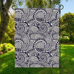 Blue Maori Polynesian Tribal Print Garden Flag