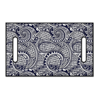 Blue Maori Polynesian Tribal Print Golf Cart Seat Cover