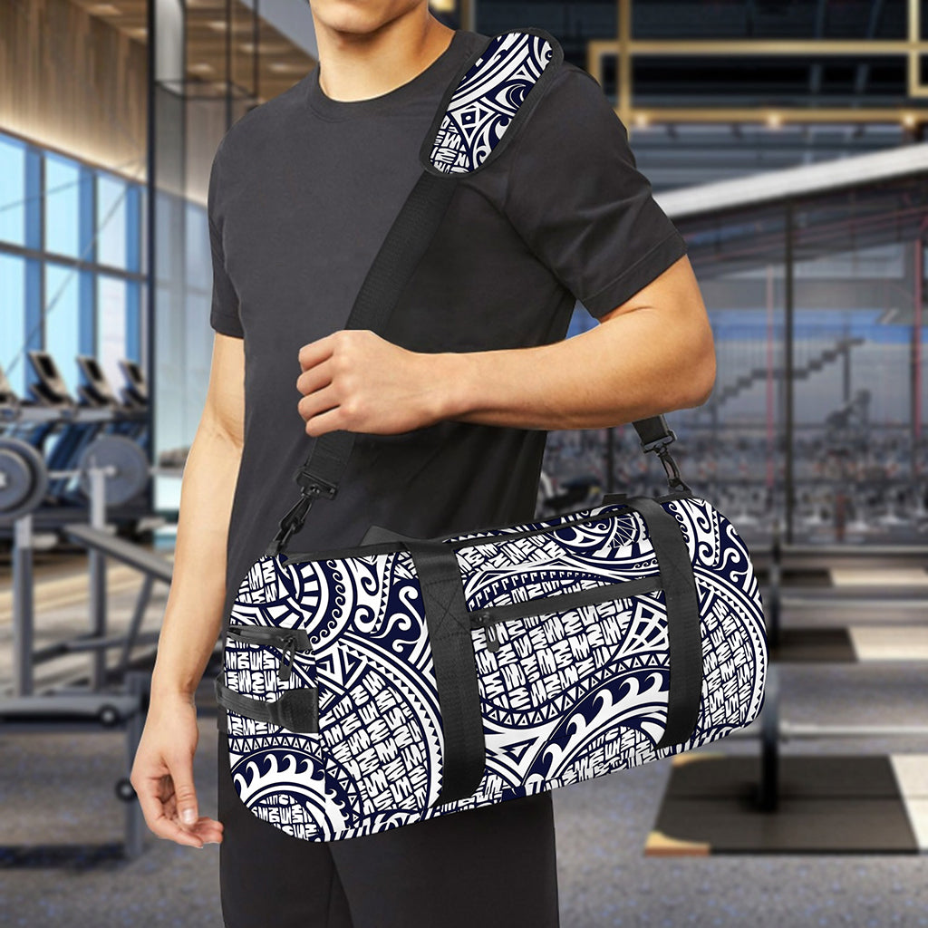 Blue Maori Polynesian Tribal Print Gym Bag